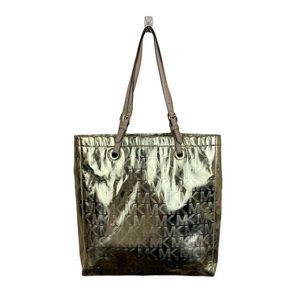 Michael Kors Authentic Women’s Long Tote Bag Shiny Gold Embossed
